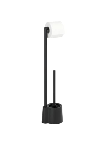 Wenko WC Bürstenständer und Toilettenpapier AVOLA BLACK in Schwarz, 13 x 66,5 x 16 cm