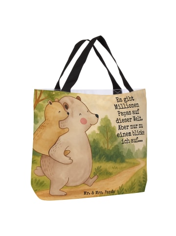Mr. & Mrs. Panda Shopper Papa Bär Design mit Spruch in Weiß