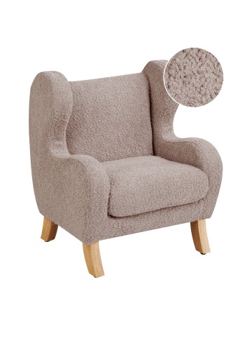 Beliani Kindersessel FARUM in Beige/Braun - (W) 45 x (H) 55 x (L) 41 cm