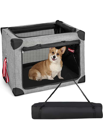 COSTWAY Hunde-Transportboxen L in Grau