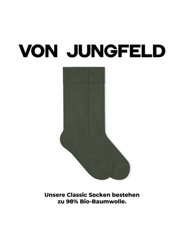 von Jungfeld Classic Socken Herbstfarben in Pine Green