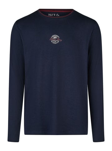 Phil & Co. Berlin  Pyjama Great Bay in dunkelblau/grau