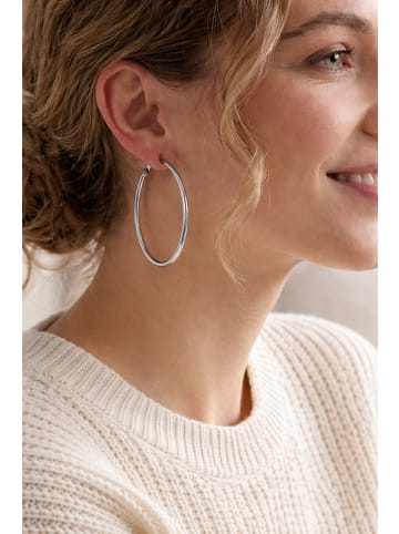 Steel_Art Paar Creolen Ohrcreole 40 rose goldfarben in silberfarben poliert