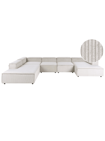 Beliani 5-tlg Modulsofa ARDAL in Beige/Schwarz