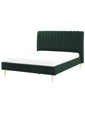 Beliani 2-tlg Doppelbett MARVILLE in Grün/Gold