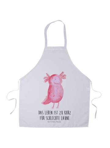 Mr. & Mrs. Panda Schürze Axolotl Glücklich mit Spruch in Weiß