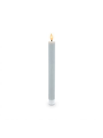 relaxdays 4 x LED Stabkerzen in Hellgrau
