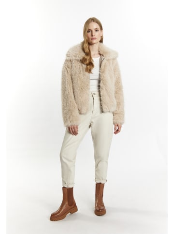DreiMaster Vintage Damen Jacke Aus Webpelz in Cremebeige