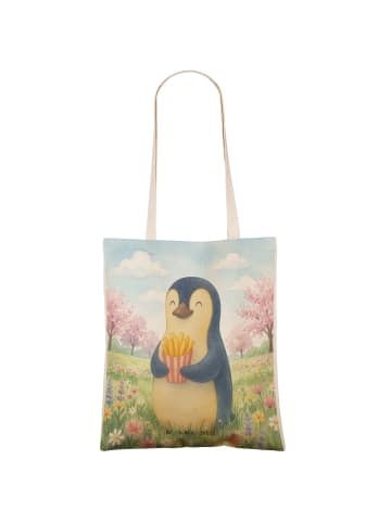 Mr. & Mrs. Panda Tote Bag Pinguin Frühling Pommes Design ohne Sp... in Weiß