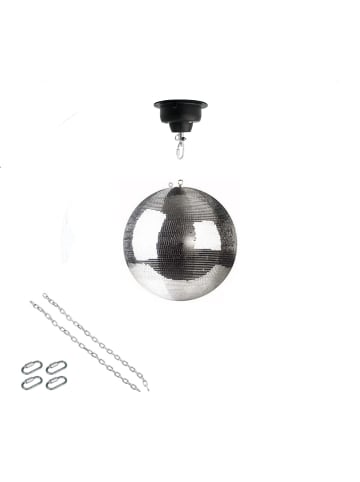 SATISFIRE Spiegelkugel 30cm mit Motor in silber