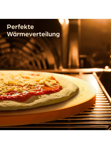 Praknu Pizzastein Rund 30 cm für Grill und Backofen - Für knusprigen Boden -