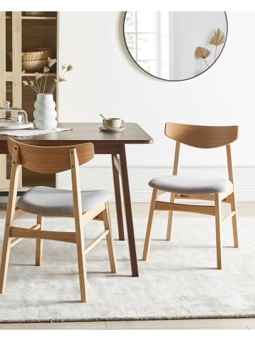 Beliani 2er-Set Esszimmerstuhl SMILEY in Braun/Grau