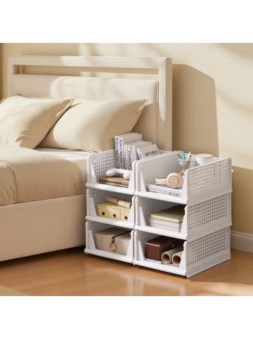 SONGMICS Schrank-Organizer Dennys in Weiß - (B)33 x (H)18.5 x (T)43 cm