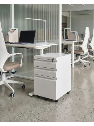 Beliani Büroschränke RECAMI in Weiß/Schwarz - (W) 37 x (H) 61 x (L) 44 cm