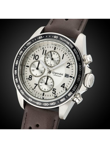 Gigandet Quarzuhr Chronograph "RACETRACK" in Braun/Silber