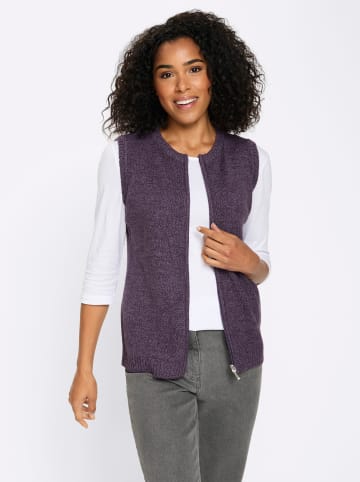 Sieh an! Strickweste in feige-aubergine-meliert