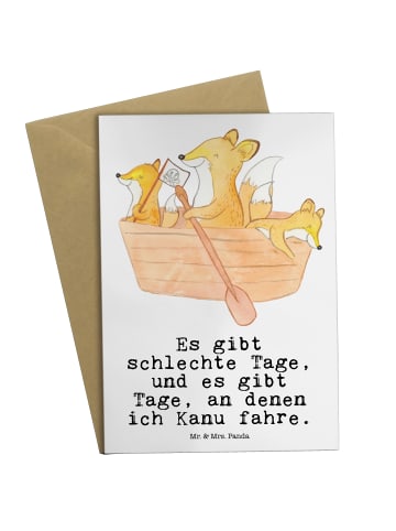 Mr. & Mrs. Panda Klappkarte Fuchs Kanufahren mit Spruch in Weiß