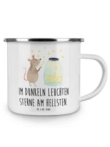 Mr. & Mrs. Panda Emaille Tasse Angst vor Dunkelheit überwinden m... in Weiß