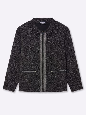 sheego Sweatjacke in schwarz-gemustert