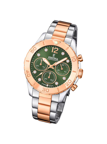 Festina Chronograph-Armbanduhr Festina Boyfriend silber, gold mittel (ca. 39mm)
