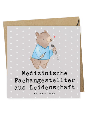 Mr. & Mrs. Panda Deluxe Karte Medizinische Fachangestellter Leid... in Grau Pastell