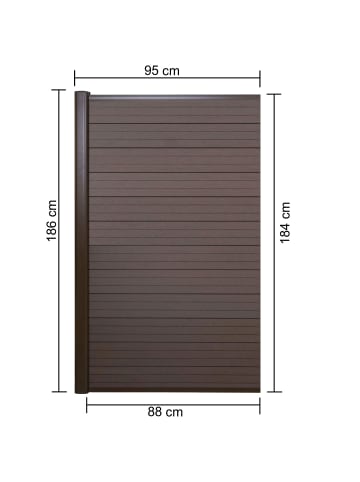 MCW WPC-Sichtschutz Savoie, Erweiterungselement schmal, 0,95m braun