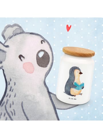 Mr. & Mrs. Panda Müslidose Pinguin Buch ohne Spruch in Weiß