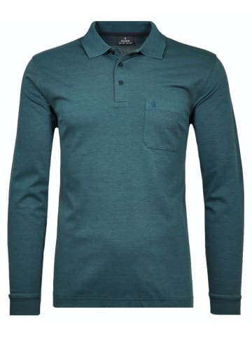 Ragman Softknit-Polo mit Brusttasche, Langarm in Grün