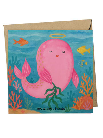 Mr. & Mrs. Panda Einladungskarte Sternzeichen Jungfrau Design oh... in Weiß