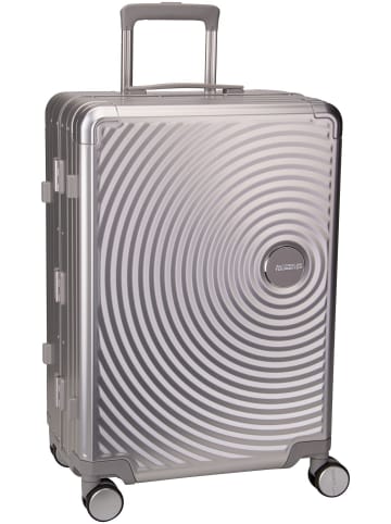 American Tourister Trolley Soundbox Alu Spinner 68 in Silver
