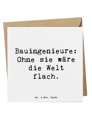 Mr. & Mrs. Panda Einladungskarte Spruch Bauingenieur Held mit Sp... in Weiß