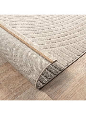 KADIMA DESIGN Teppich Kurzflor mit Zen-Dessin, pflegeleicht und flach im Aufbau in Beige