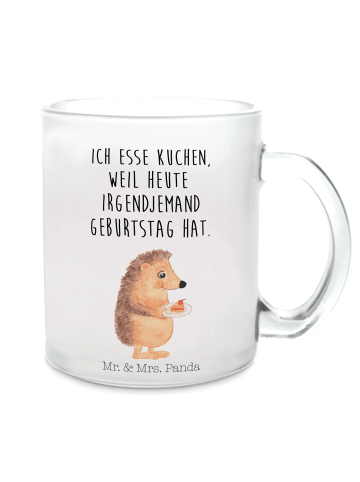 Mr. & Mrs. Panda Tasse Igel Kuchenstück mit Spruch in Transparent