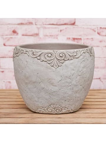 AltoBelli Blumentopf ADELINA Zement Antik Grau Patina 18x17 cm
