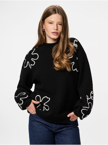 Pieces Strickpullover in Black