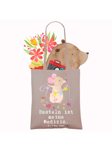 Mr. & Mrs. Panda Tragetasche Maus Basteln mit Spruch in Braun Pastell