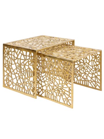 FineBuy Couchtisch in Gold / Aluminium / 50x40x40