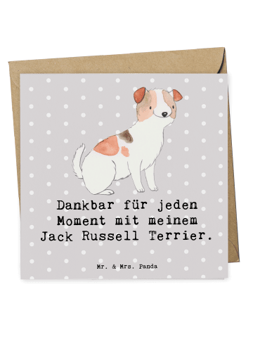 Mr. & Mrs. Panda Deluxe Karte Jack Russell Terrier Moment mit Sp... in Grau Pastell