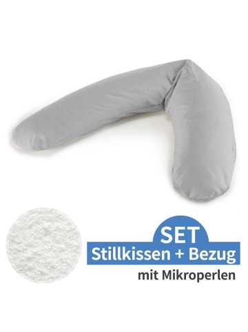 Theraline Stillkissen Das Komfort mit Mikroperlen-Füllung inkl. in grau