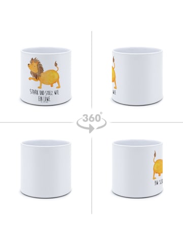 Mr. & Mrs. Panda Pflanzenkübel groß Sternzeichen Löwe mit Spruch in Weiß