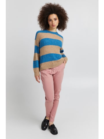 ICHI Strickpullover IHKAMARA LS STRIPE 20116693  Gestreifter Strickpullover in Blau
