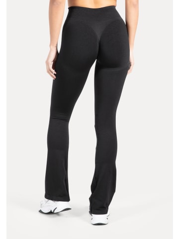 SMILODOX Schlaghose Leggings Aylin Scrunch in Schwarz
