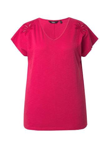 Ulla Popken Shirt in dunkle himbeere