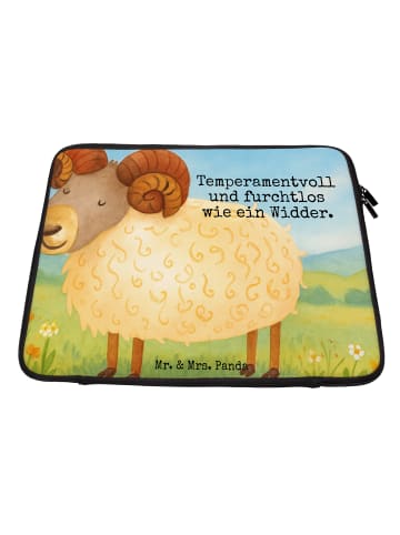 Mr. & Mrs. Panda Laptop Tasche Sternzeichen Widder Design mit Sp... in Weiß