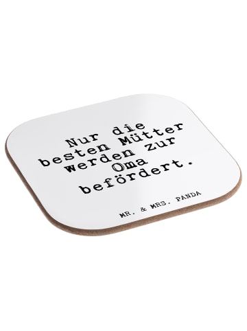 Mr. & Mrs. Panda Holz Untersetzer Nur die besten Mütter... mit S... in Weiß