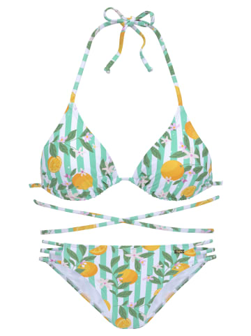 Buffalo Triangel-Bikini in mint-orange bedruckt