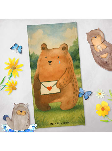 Mr. & Mrs. Panda sporthandtuch Bär Vermissen Design ohne Spruch in Weiß