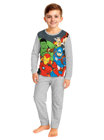 Avengers Marvel The Avengers Schlafanzug Pyjama Set Langarm Oberteil mit Hose in grau