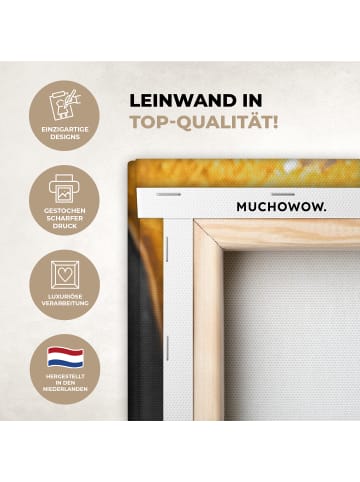 MuchoWow Leinwand bilder Gesicht gold schwarz (BxH)