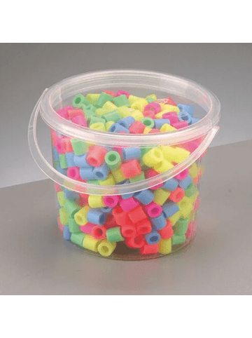Nabbi Jumbo Beads Bügelperlen im Eimer, Ø 10mm, 550 Stk., Pastell Mix - ab 3 Jahren